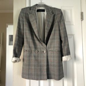 Zara Basic checkered blazer